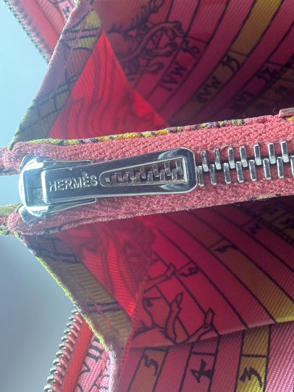 Hermès Silk’In Compact Wallet 2014 Red Silk Scarf Interior W Box Bag Authentic - Picture 11 of 13